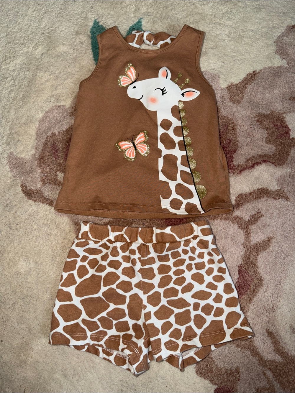 The Children's Place Girls Giraffe Tank & Shorts Set